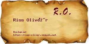 Riss Olivér névjegykártya