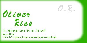 oliver riss business card